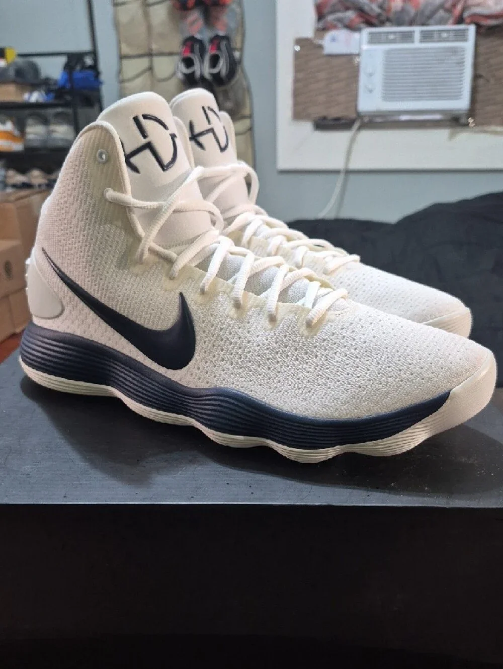 SAMPLE Nike Hyperdunk TB 'White Navy' (2017) Mens 15.5 Worn Once